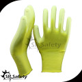 SRSAFETY 13 gauge Seamless Yellow Knitted Glove With PU Coating